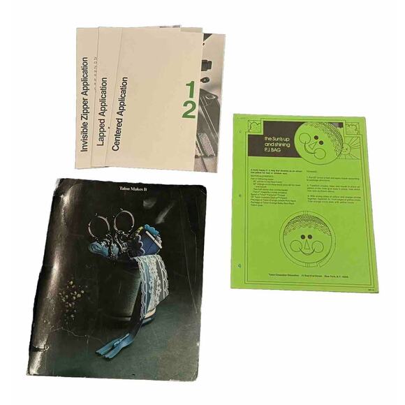 Talon Makes It VTG Zipper Sewing Booklet Threads Tapes Trims Seams Fabrics - Picture 1 of 8